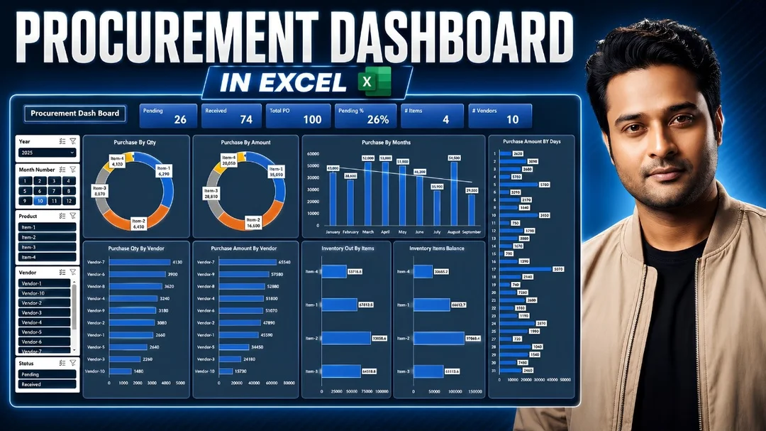 Video hướng dẫn dựng supply chain management excel dashboard
